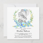 Invitation Baby shower Elephant Maman & Baby (Devant)