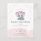 Invitation Baby shower Eléphant mignon (Devant)
