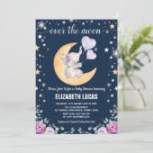 Invitation Baby shower Eléphant Moon Twinkle Little Stars (Debout devant)