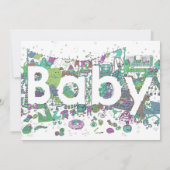 Invitation Baby shower éléphant neutre du genre (Dos)