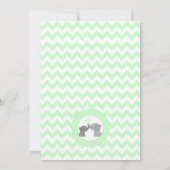 Invitation Baby shower Eléphant Pale Lime Chev 473 (Dos)