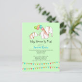 Invitation Baby shower Elephant Par Courrier (Debout devant)