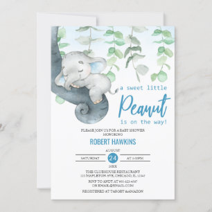 Invitation Baby shower Eléphant Petit Arachide Douce