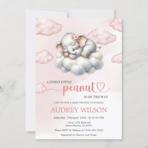 Invitation Baby shower éléphant Petit cacahuète