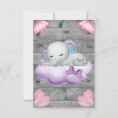 Invitation Baby shower éléphant pour les filles mo (Dos)