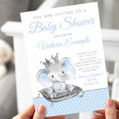 Invitation Baby shower éléphant Prince Eléphant