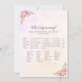 Invitation Baby shower éléphant qui est ma maman (Devant)