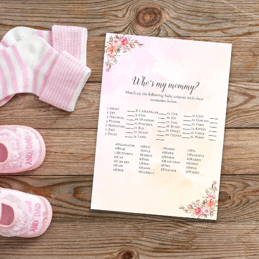 Invitation Baby shower éléphant qui est ma maman