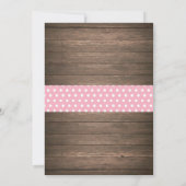 Invitation Baby shower Eléphant Rustique rose (Dos)