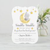 Invitation Baby shower éléphant "Twinkle Twinkle Little Star" (Debout devant)
