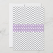 Invitation Baby shower éléphant violet et gris (Dos)