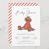Invitation Baby shower Elmo Vintage de Sesame Street (Devant / Derrière)