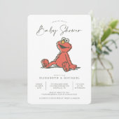 Invitation Baby shower Elmo Vintage de Sesame Street (Debout devant)