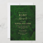 Invitation Baby shower Emerald Greenery & Gold Calligraphy (Devant)