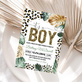 Invitation Baby shower Empreinte de léopard