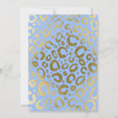Invitation Baby shower Empreinte de léopard Blue et Gold Ligh (Dos)