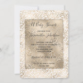 Invitation Baby shower Empreinte de léopard de bronze or (Devant)