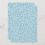 Invitation Baby shower Empreinte de léopard Sky Blue (Devant / Derrière)