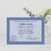 Invitation Baby shower Empreintes - Bleu (Debout devant)