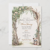 Invitation Baby shower en arche en bois rustique (Devant)