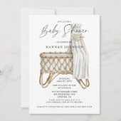 Invitation Baby shower en bambou Boho (Devant)