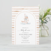 Invitation Baby shower en bande de l'ours de mer (Debout devant)