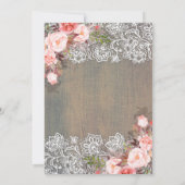 Invitation Baby shower en bois de la dentelle florale rustiqu (Dos)