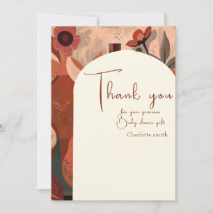 Invitation Baby shower en bois de Terracotta moderne