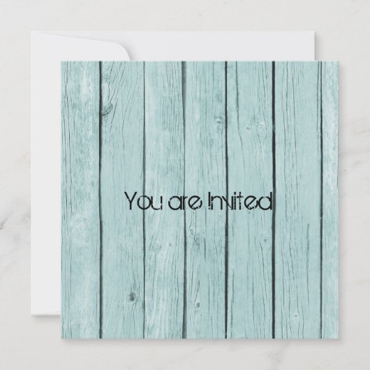 Invitation Baby shower en bois rustique Bleu Faux (Devant)