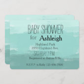 Invitation Baby shower en bon état d'Ombre d'aquarelle (Devant / Derrière)