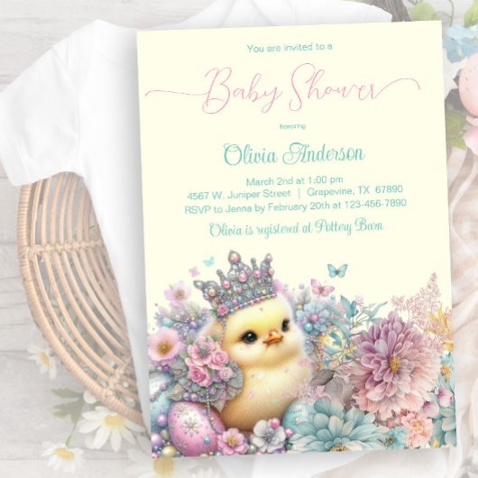 Invitation Baby shower en briques Pastel de Pâques