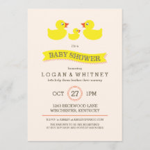 Invitation Baby shower en caoutchouc