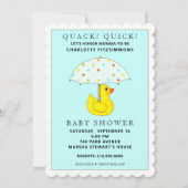 Invitation Baby shower en caoutchouc Ducky avec parapluie (Devant)