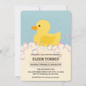 Invitation Baby shower en caoutchouc Ducky Bubbles (Devant)