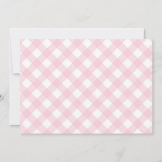 Invitation Baby shower en caoutchouc En vichy rose (Dos)