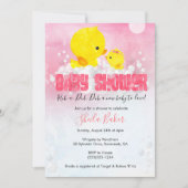 Invitation Baby shower en caoutchouc | Girl Duckie (Devant)