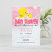 Invitation Baby shower en caoutchouc | Girl Duckie (Debout devant)