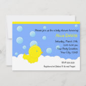 Invitation Baby shower en caoutchouc jaune Bain (Devant)