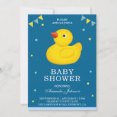 Invitation Baby shower en caoutchouc jaune mignon (Devant)