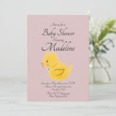 Invitation Baby shower en caoutchouc pour canard à eau couleu (Debout devant)