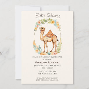 Invitation Baby shower en chameau d'aquarelle