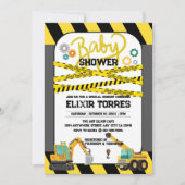 Invitation Baby Shower en chantier moderne (Devant)