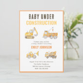 Invitation Baby shower en construction (Debout devant)