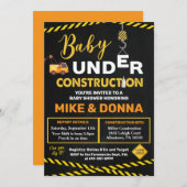 Invitation Baby shower en construction (Devant / Derrière)