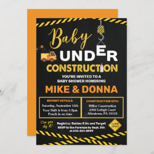 Invitation Baby shower en construction