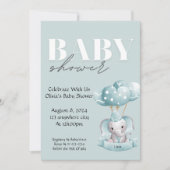 INVITATION baby shower EN COULEUR BLEUE (Devant)