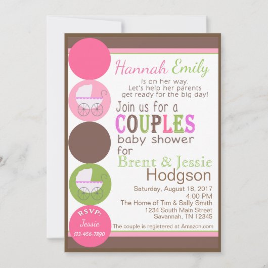 Invitation Baby shower en couple (Devant)