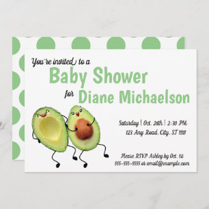 Invitation Baby shower en couple Avocado