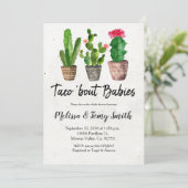 Invitation Baby shower en couple mexicain (Debout devant)