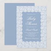 Invitation Baby-Shower en dentelle (Devant / Derrière)